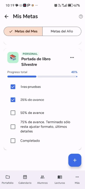 Mis Metas del mes y del año en EVIAP