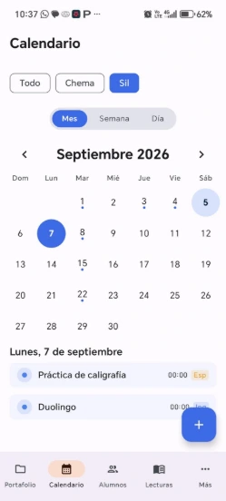 Calendario de actividades en EVIAP